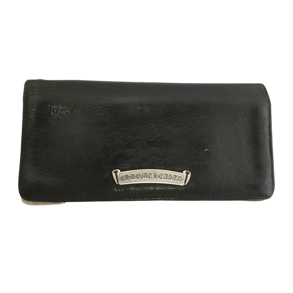 CHROME HEARTS クロムハーツ（原本無） LNG SNGL FLD TIPS シングルフォールド ウォレット レザー 長財布 ブラック系【中古】