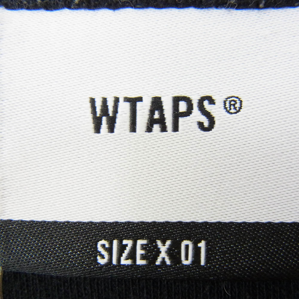 WTAPS ダブルタップス 19AW 192ATDT-CSM12 SIDE EFFECT LS TEE サイド エフェクト ロゴ 長袖 Tシャツ カットソー ブラック系 X01【中古】