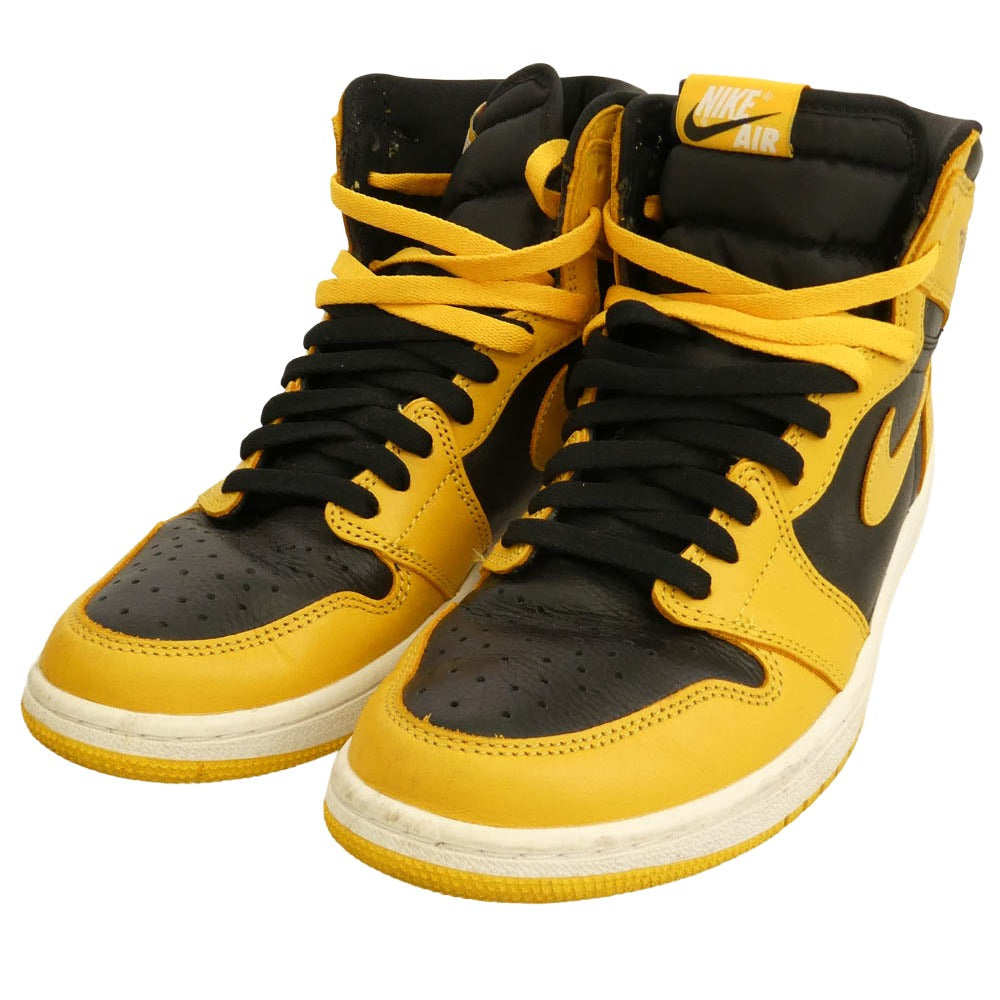 NIKE ナイキ 555088-701 Air Jordan 1 High OG Pollen AJ1 エアジョーダン ハイ パラン スニーカー イエロー系 ブラック系 27cm【中古】