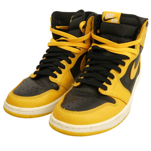NIKE ナイキ 555088-701 Air Jordan 1 High OG Pollen AJ1 エアジョーダン ハイ パラン スニーカー イエロー系 ブラック系 27cm【中古】