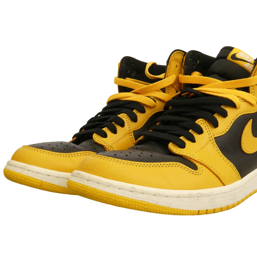 NIKE ナイキ 555088-701 Air Jordan 1 High OG Pollen AJ1 エアジョーダン ハイ パラン スニーカー イエロー系 ブラック系 27cm【中古】