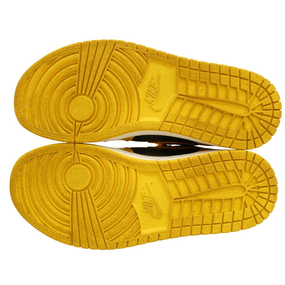 NIKE ナイキ 555088-701 Air Jordan 1 High OG Pollen AJ1 エアジョーダン ハイ パラン スニーカー イエロー系 ブラック系 27cm【中古】