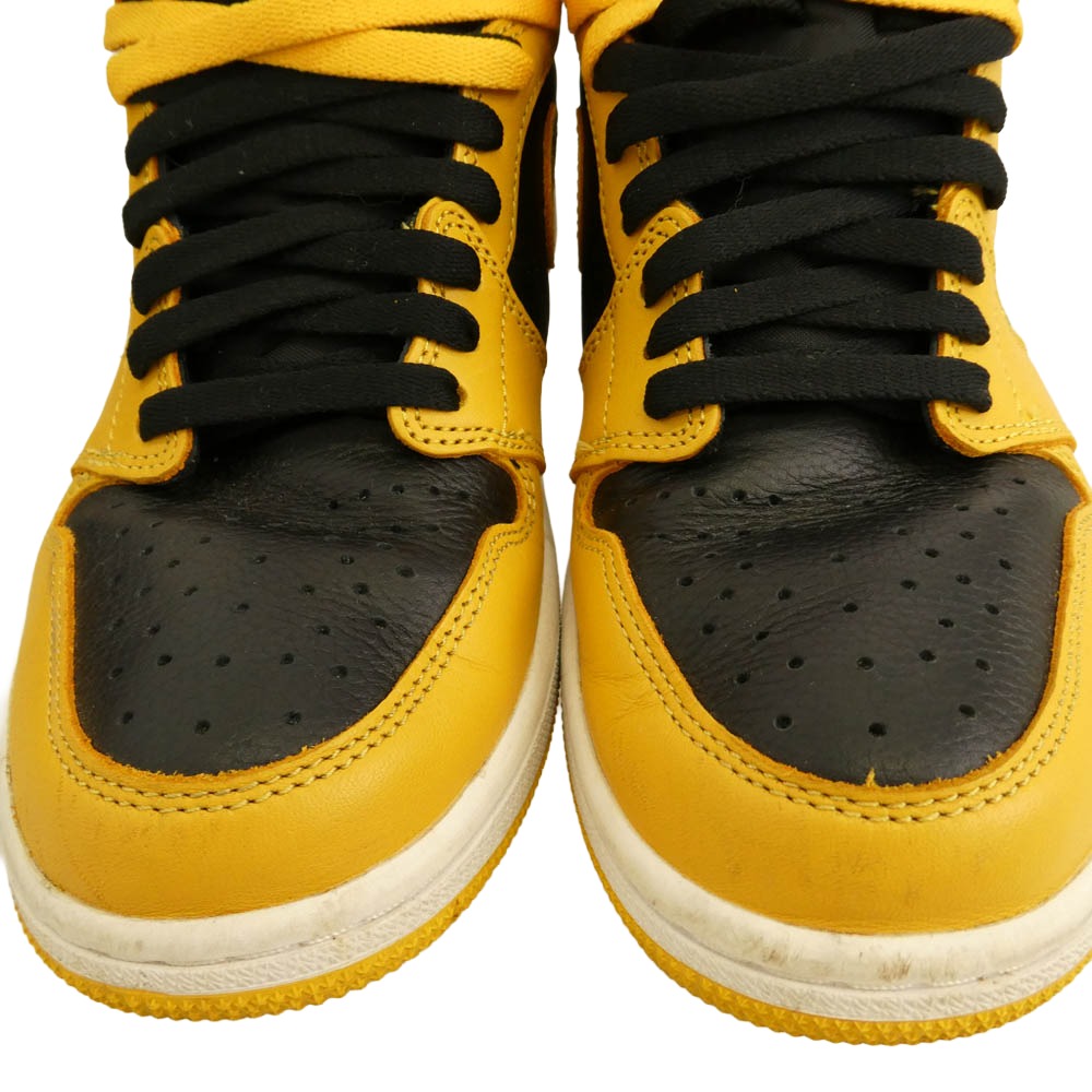 NIKE ナイキ 555088-701 Air Jordan 1 High OG Pollen AJ1 エアジョーダン ハイ パラン スニーカー イエロー系 ブラック系 27cm【中古】