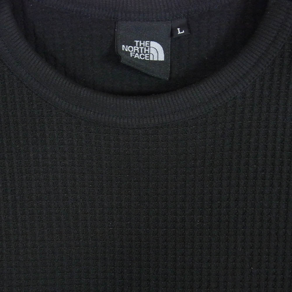 THE NORTH FACE ノースフェイス NT62436 L/S Warm Waffle Crew ロングスリーブ ウォーム ワッフル クルーネック カットソー 長袖 Tシャツ ブラック系 L【中古】