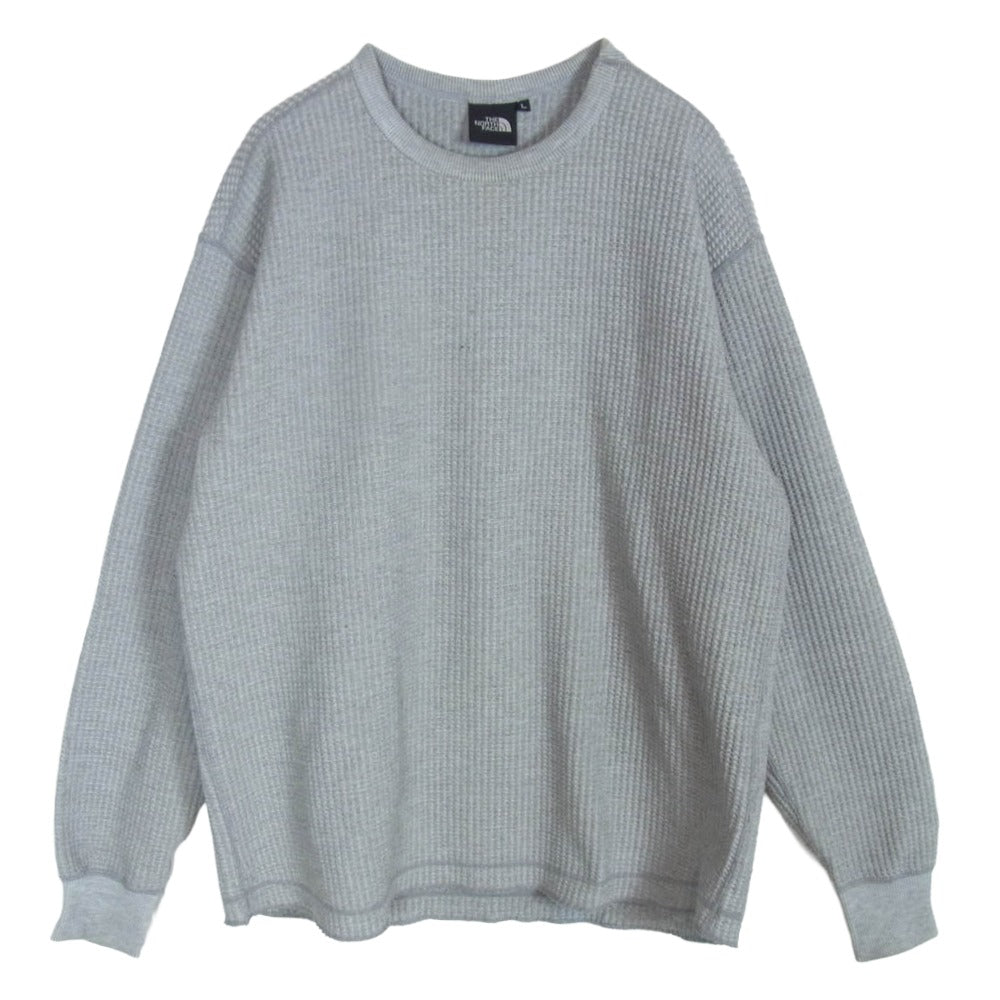 THE NORTH FACE ノースフェイス NT62032 L/S Warm Waffle Crew ロングスリーブ ウォーム ワッフル クルーネック カットソー 長袖 Tシャツ グレー系 L【中古】