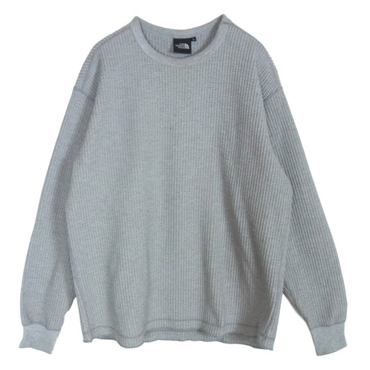 THE NORTH FACE ノースフェイス NT62032 L/S Warm Waffle Crew ロングスリーブ ウォーム ワッフル クルーネック カットソー 長袖 Tシャツ グレー系 L【中古】