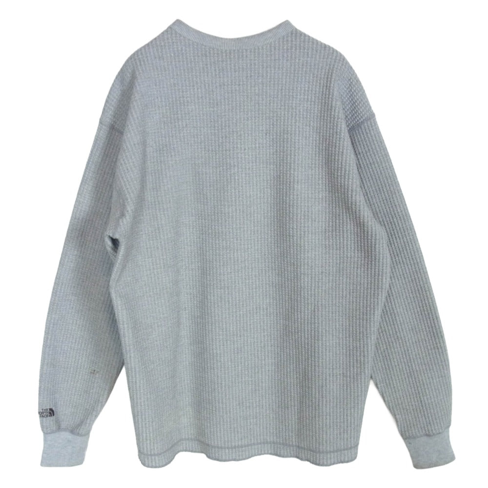 THE NORTH FACE ノースフェイス NT62032 L/S Warm Waffle Crew ロングスリーブ ウォーム ワッフル クルーネック カットソー 長袖 Tシャツ グレー系 L【中古】