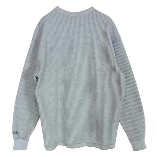THE NORTH FACE ノースフェイス NT62032 L/S Warm Waffle Crew ロングスリーブ ウォーム ワッフル クルーネック カットソー 長袖 Tシャツ グレー系 L【中古】