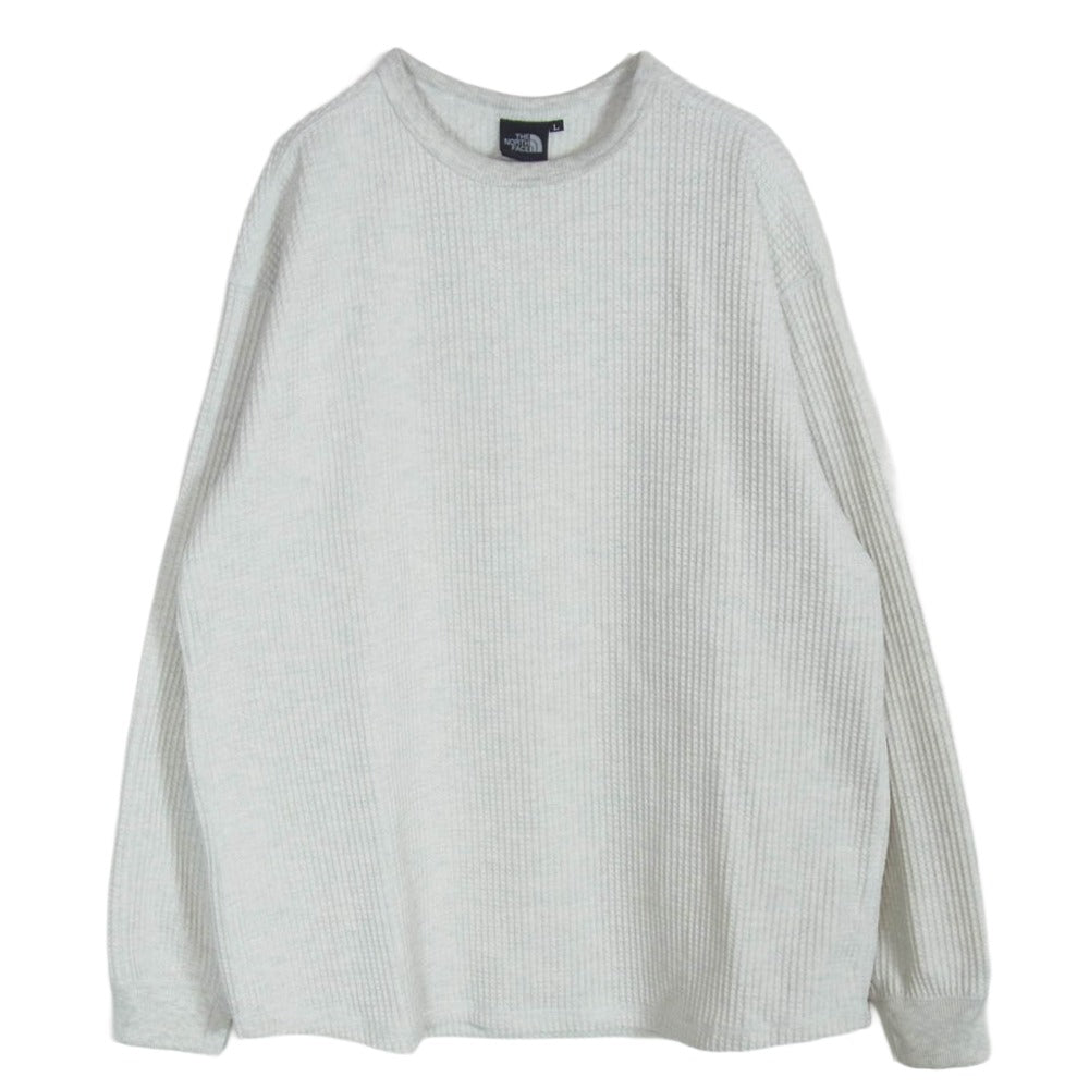 THE NORTH FACE ノースフェイス NT62436 L/S Warm Waffle Crew ロングスリーブ ウォーム ワッフル クルーネック カットソー 長袖 Tシャツ グレー系 L【中古】