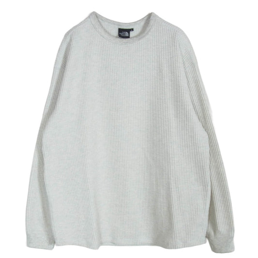 THE NORTH FACE ノースフェイス NT62436 L/S Warm Waffle Crew ロングスリーブ ウォーム ワッフル クルーネック カットソー 長袖 Tシャツ グレー系 L【中古】