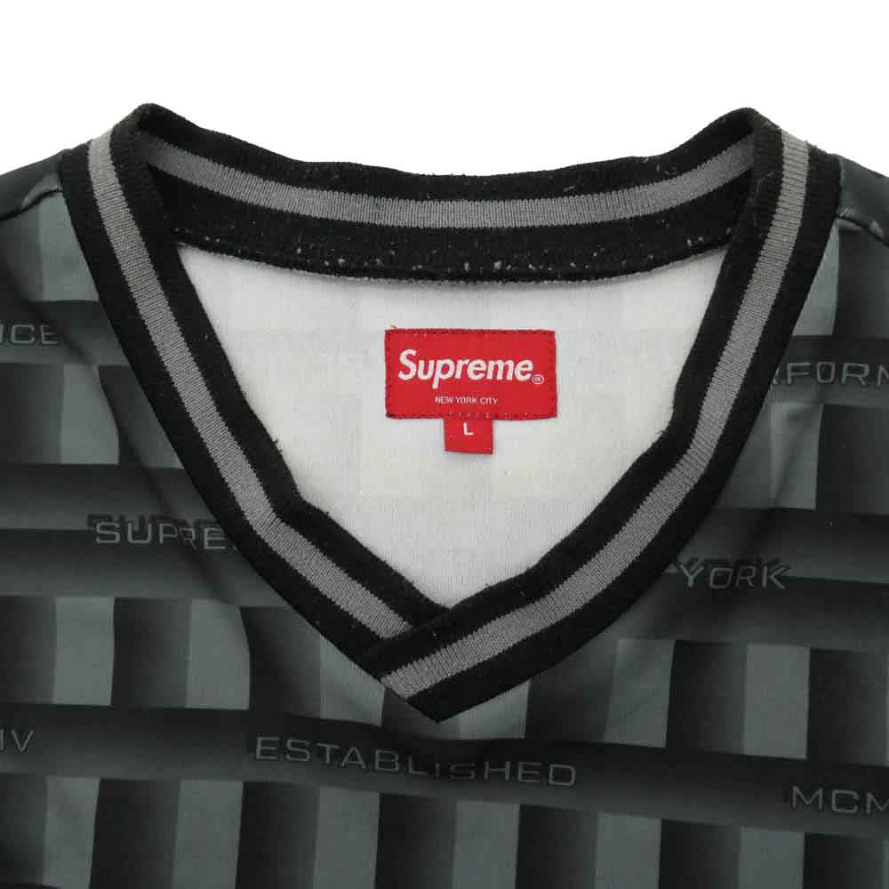 Supreme シュプリーム 20SS Grid Soccer Jersey グリッド サッカー ジャージ Vネック 半袖 Tシャツ カットソー グリーン系 L【中古】