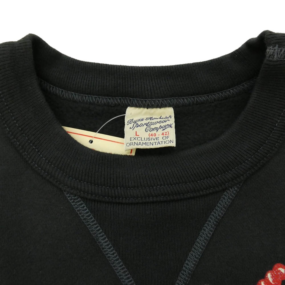 Buzz Rickson's バズリクソンズ BR64677 プリント 長袖 スウェットシャツ トレーナー ブラック系 L【美品】【中古】