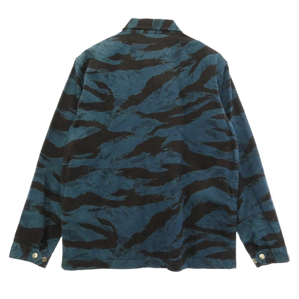 SUGAR CANE シュガーケーン SC13507 BLUE CAMOFLAGE COACH JACKET フロントスナップボタン カモ コーチ シャツ ジャケット ブラック系 ブルー系 XL【中古】