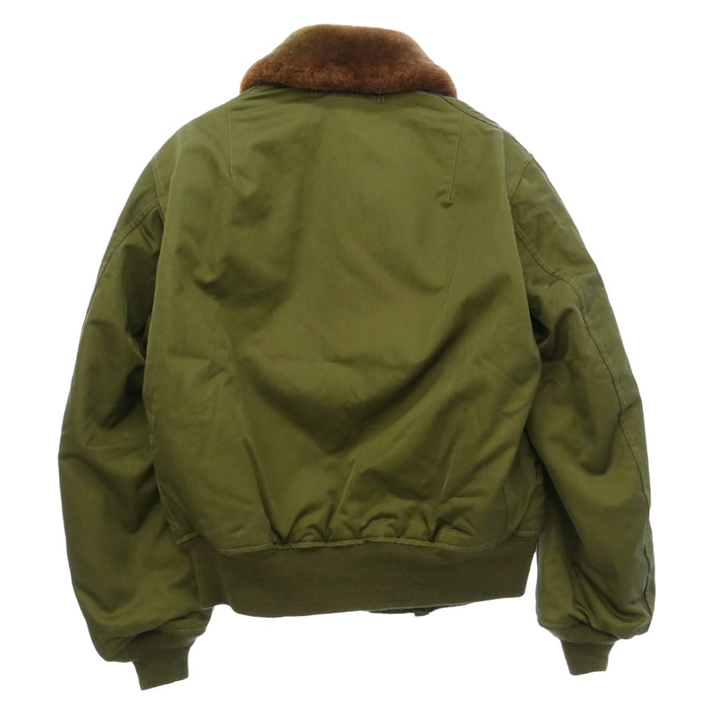Buzz Rickson's バズリクソンズ BR11743 B-15 64th BOMB 刺繍ワッペン 裏地モヘア混ウール フライト ボンバー ジャケット ブルゾン モスグリーン系 42【中古】