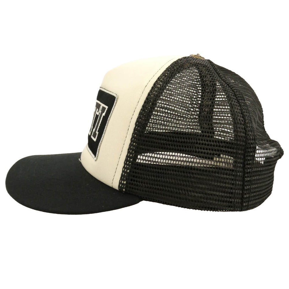 CHROME HEARTS クロムハーツ（原本無） Foti Trucker Cap フォティ トラッカー メッシュ キャップ FOTIパッチ クロスボール 帽子 ブラック系 ホワイト系 53-60【中古】