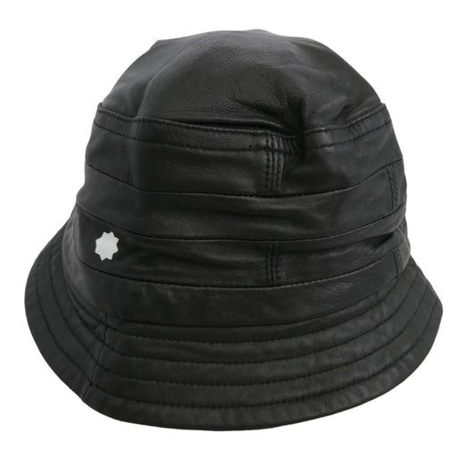マジックスティック 15SS　 15SS-LUX-002 BLACK IS EVERYTHING ブラック イズ エブリシング LUX LEATHER HAT STEEL ラックス レザー ハット スティール ブラック系 L【極上美品】【中古】