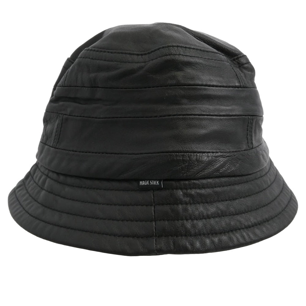 マジックスティック 15SS　 15SS-LUX-002 BLACK IS EVERYTHING ブラック イズ エブリシング LUX LEATHER HAT STEEL ラックス レザー ハット スティール ブラック系 L【極上美品】【中古】