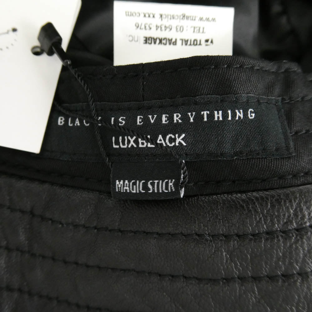 マジックスティック 15SS　 15SS-LUX-002 BLACK IS EVERYTHING ブラック イズ エブリシング LUX LEATHER HAT STEEL ラックス レザー ハット スティール ブラック系 L【極上美品】【中古】
