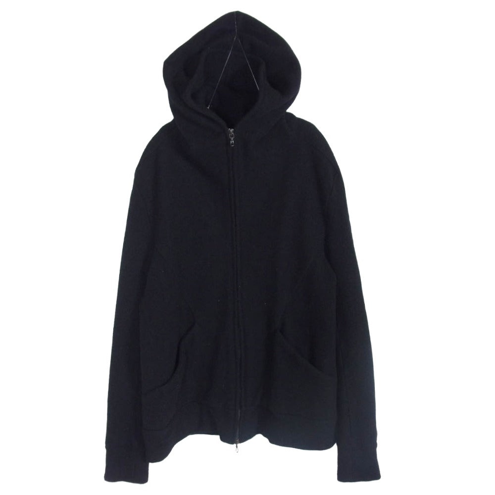 カズユキクマガイアタッチメント 16AW KB62-118 カシミヤ混 ストレッチ フラノ ジップアップ パーカー ブラック系 1【中古】