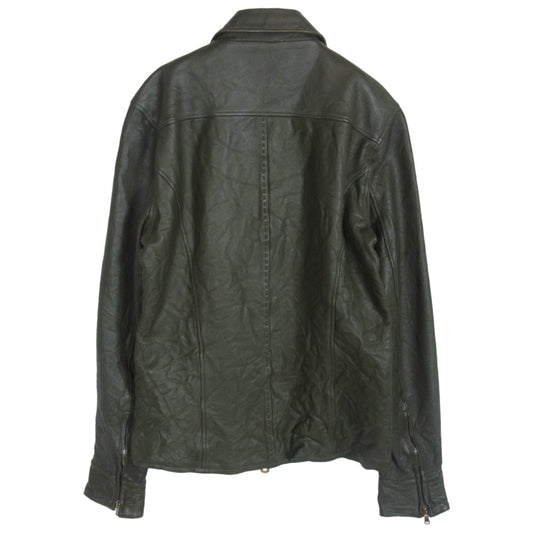 junhashimoto ジュンハシモト LET015 WCF03 シングル ライダース 牛革 カウレザー ジャケット カーキ系 3【中古】