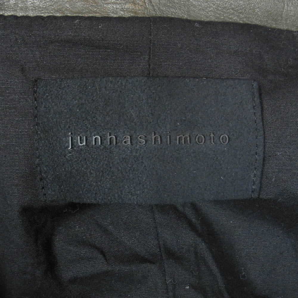 junhashimoto ジュンハシモト LET015 WCF03 シングル ライダース 牛革 カウレザー ジャケット カーキ系 3【中古】