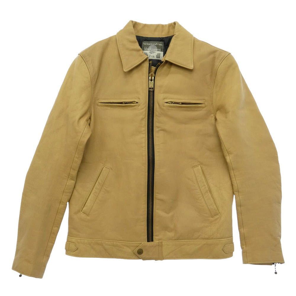 blackmeans ブラックミーンズ 945-70TJ58-5 牛革 カウレザー ジップアップ シングルライダース ジャケット ベージュ系 3【中古】
