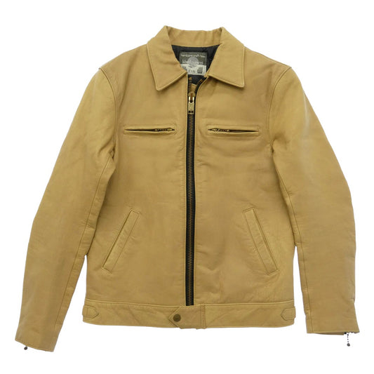 blackmeans ブラックミーンズ 945-70TJ58-5 牛革 カウレザー ジップアップ シングルライダース ジャケット ベージュ系 3【中古】
