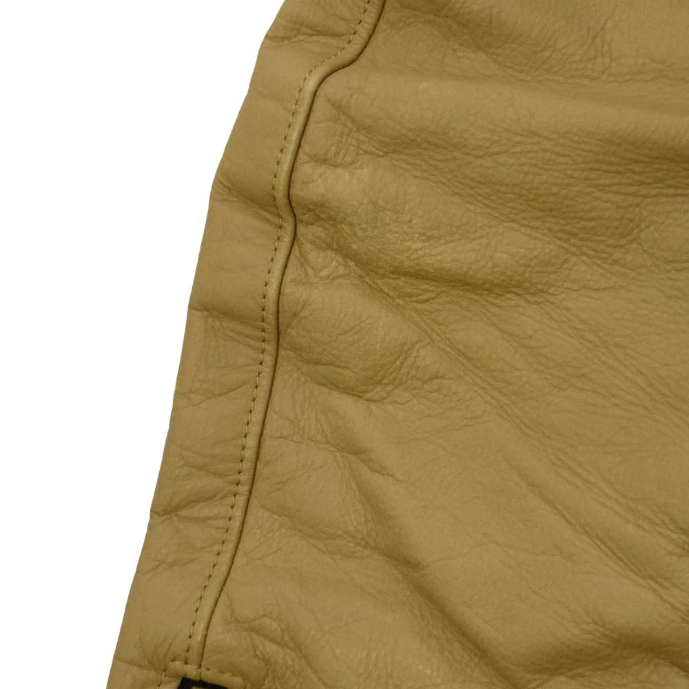 blackmeans ブラックミーンズ 945-70TJ58-5 牛革 カウレザー ジップアップ シングルライダース ジャケット ベージュ系 3【中古】