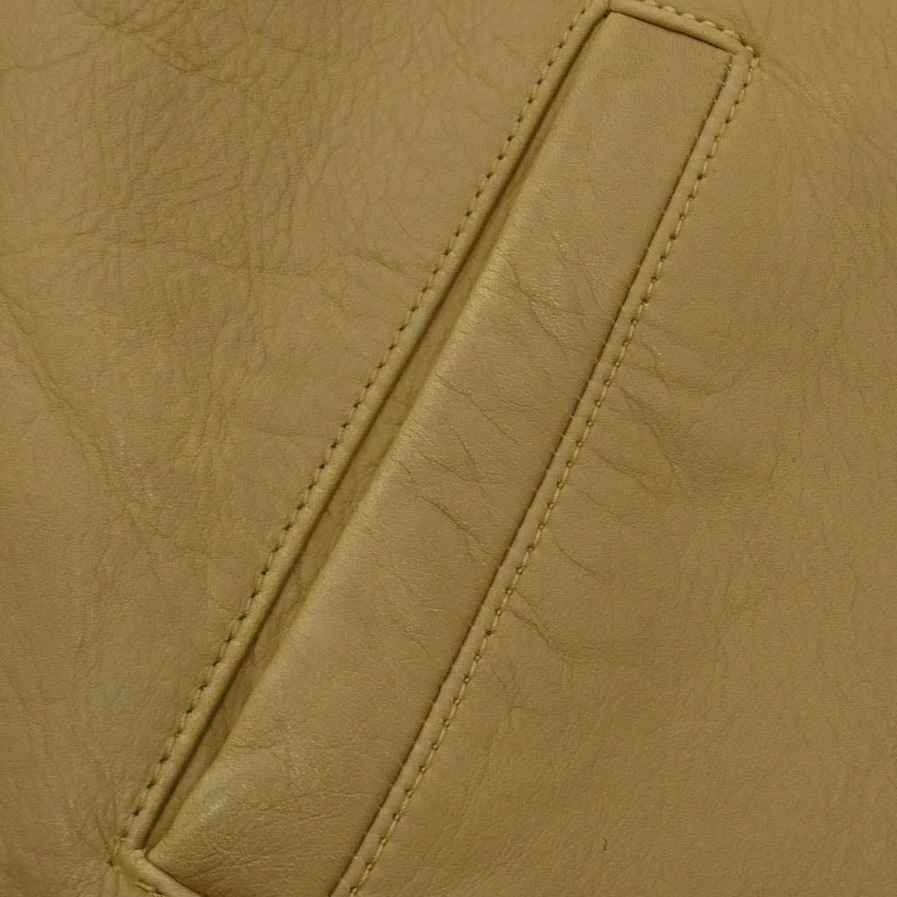 blackmeans ブラックミーンズ 945-70TJ58-5 牛革 カウレザー ジップアップ シングルライダース ジャケット ベージュ系 3【中古】