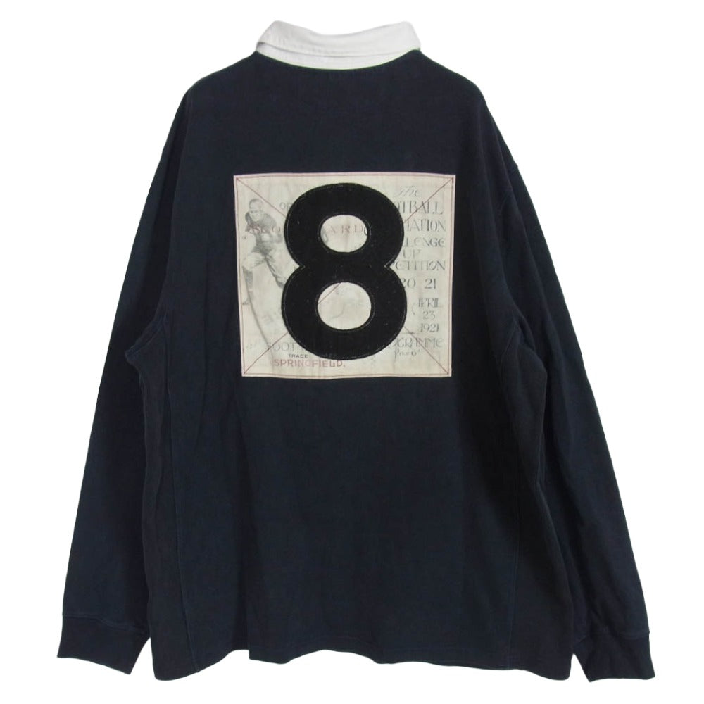 POLO RALPH LAUREN ポロ・ラルフローレン ロゴワッペン 長袖 ポロ ラガーシャツ ダークネイビー系 XL【中古】