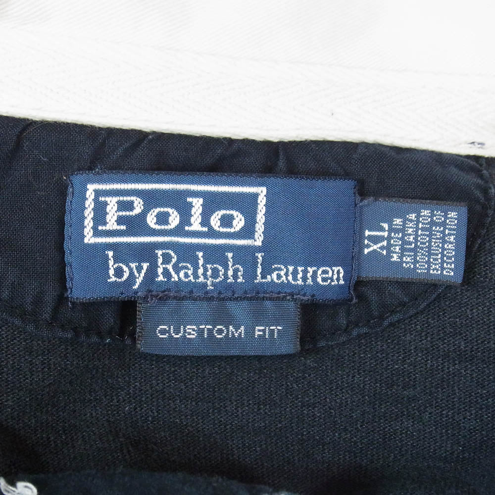 POLO RALPH LAUREN ポロ・ラルフローレン ロゴワッペン 長袖 ポロ ラガーシャツ ダークネイビー系 XL【中古】