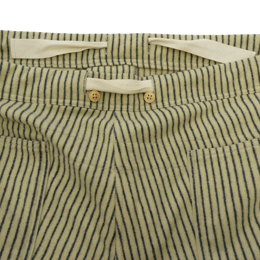 Nigel Cabourn ナイジェルケーボン ヒッコリーストライプ ウール パンツ ベージュ系 ブラック系 34【中古】
