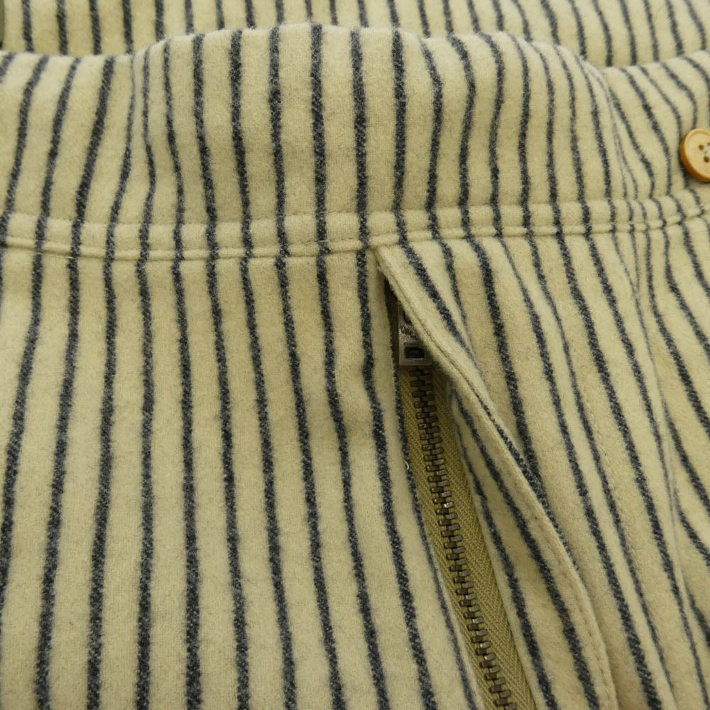 Nigel Cabourn ナイジェルケーボン ヒッコリーストライプ ウール パンツ ベージュ系 ブラック系 34【中古】