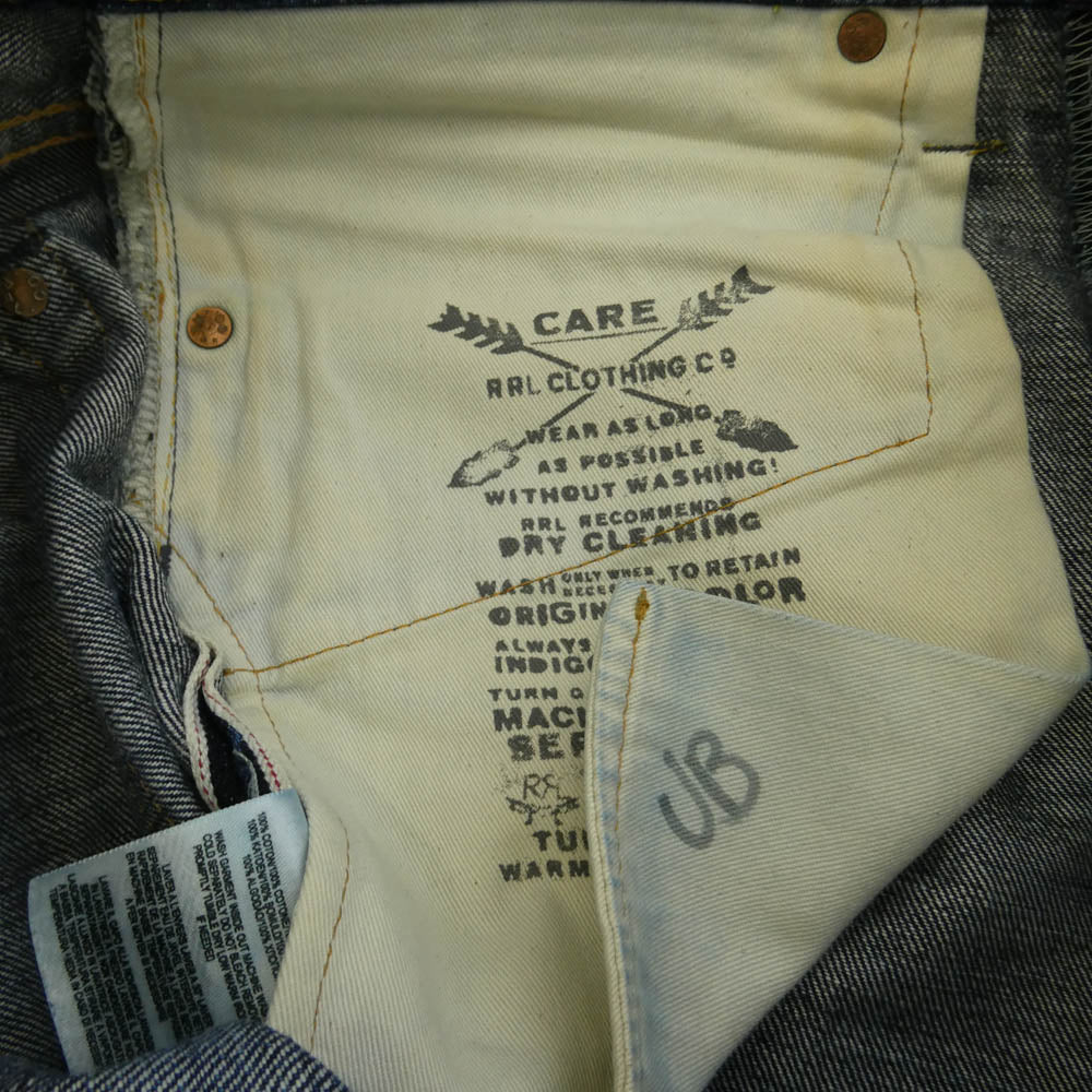 RRL ダブルアールエル ボタンフライ 赤耳 デニム パンツ インディゴブルー系 34x32【中古】