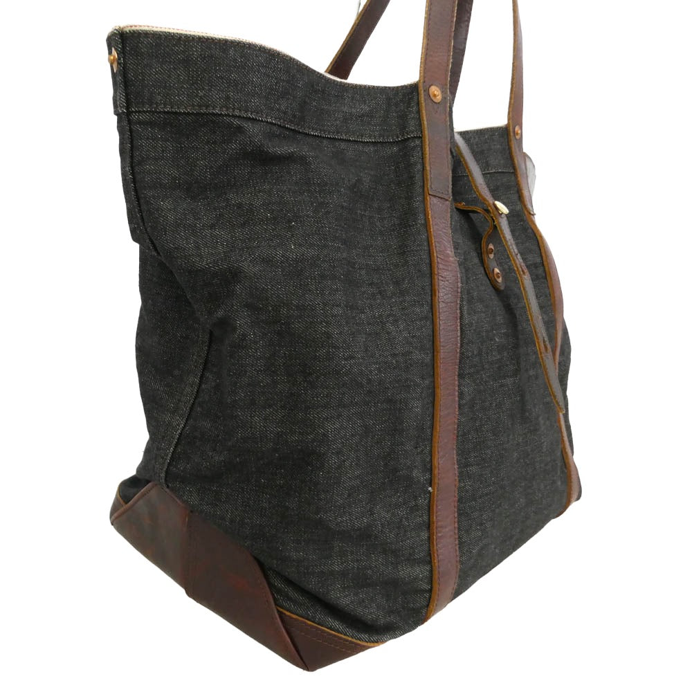 RRL ダブルアールエル デニム トートバッグ ブラック系 ブラウン系【中古】