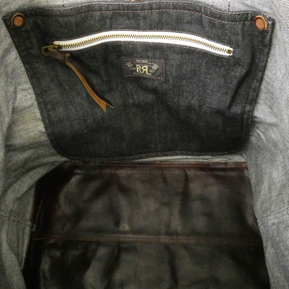 RRL ダブルアールエル デニム トートバッグ ブラック系 ブラウン系【中古】