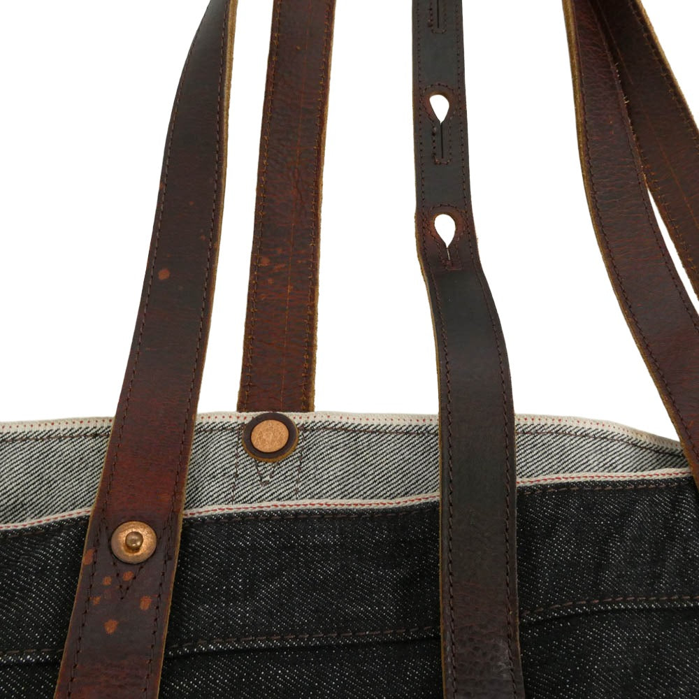 RRL ダブルアールエル デニム トートバッグ ブラック系 ブラウン系【中古】