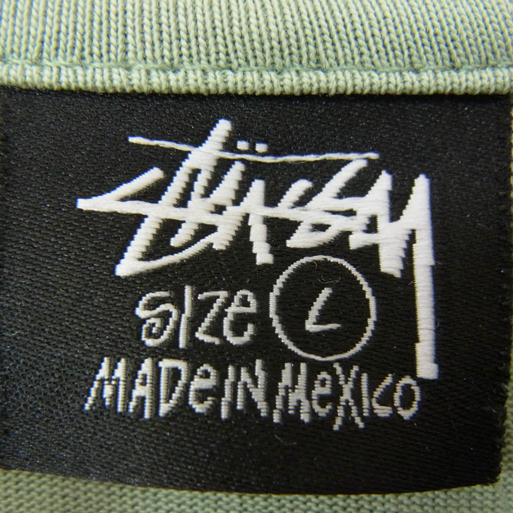 STUSSY ステューシー 8 Ball Angel ボール エンジェル プリント ショートスリーブ Tシャツ 半袖 カットソー グリーン系 L【中古】