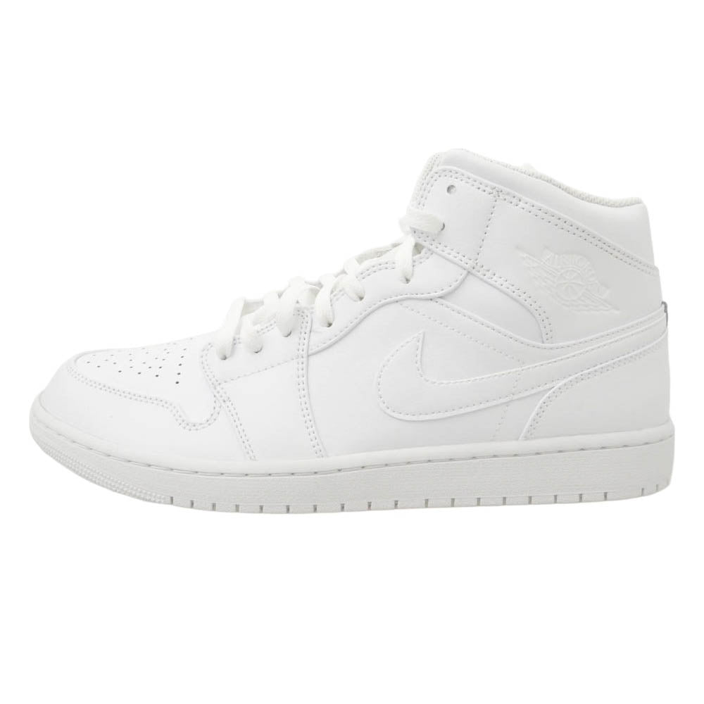 NIKE ナイキ 554724-136 Air Jordan 1 Mid Triple White AJ1 エアジョーダン ミッド トリプルホワイト スニーカー ホワイト系 29.5cm【極上美品】【中古】