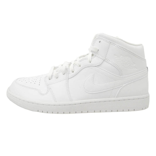 NIKE ナイキ 554724-136 Air Jordan 1 Mid Triple White AJ1 エアジョーダン ミッド トリプルホワイト スニーカー ホワイト系 29.5cm【極上美品】【中古】