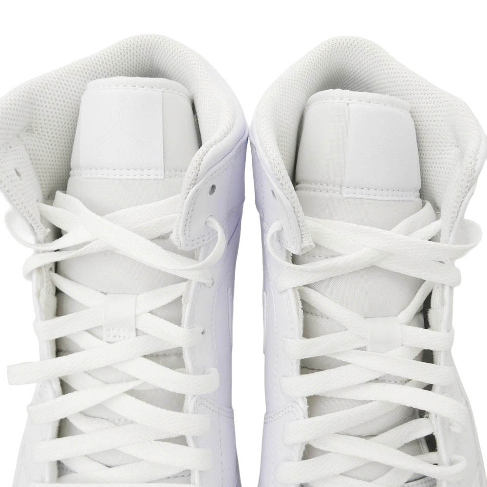 NIKE ナイキ 554724-136 Air Jordan 1 Mid Triple White AJ1 エアジョーダン ミッド トリプルホワイト スニーカー ホワイト系 29.5cm【極上美品】【中古】