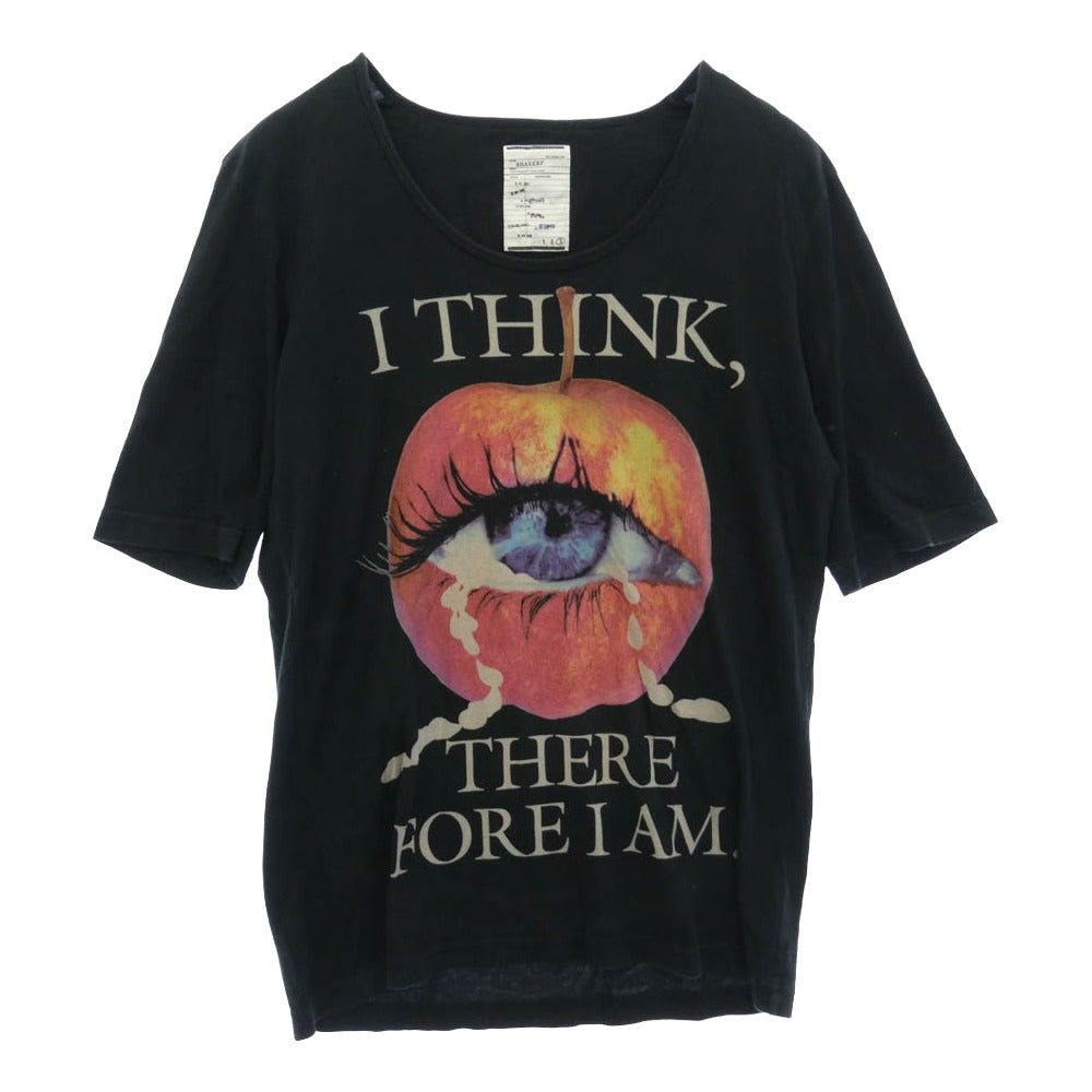 SHAREEF シャリーフ SH-1453B アップルプリント ラウンドネック 半袖 Tシャツ カットソー ブラック系 3【中古】