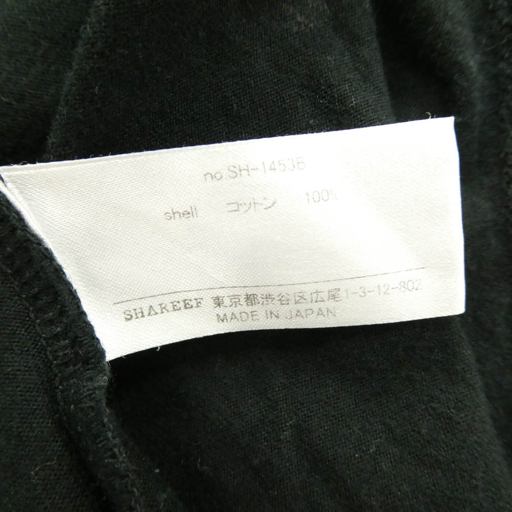 SHAREEF シャリーフ SH-1453B アップルプリント ラウンドネック 半袖 Tシャツ カットソー ブラック系 3【中古】