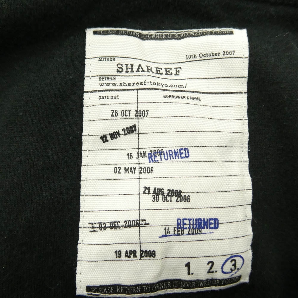 SHAREEF シャリーフ SH-1453B アップルプリント ラウンドネック 半袖 Tシャツ カットソー ブラック系 3【中古】