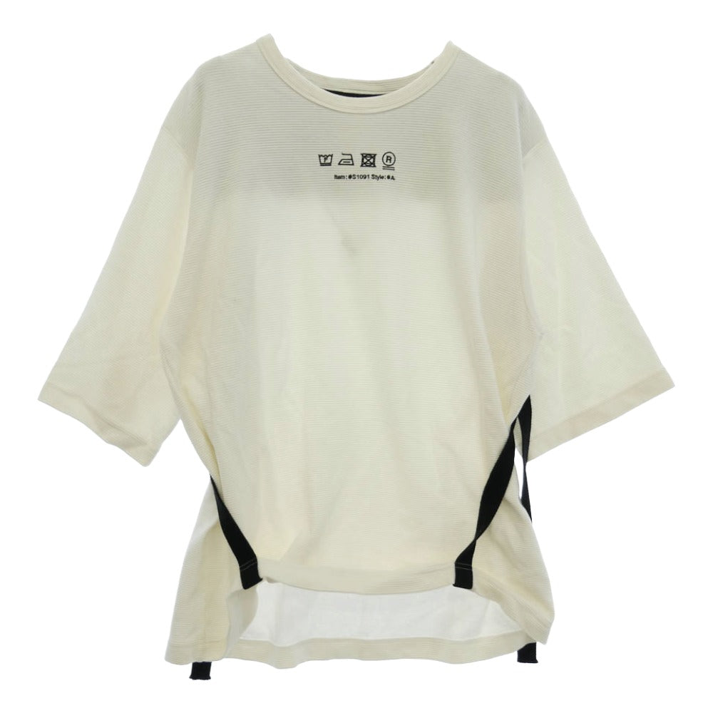SHAREEF シャリーフ RIPPLE BELT S/S BIG TEE ベルト 半袖 Tシャツ カットソー ホワイト系 2【中古】