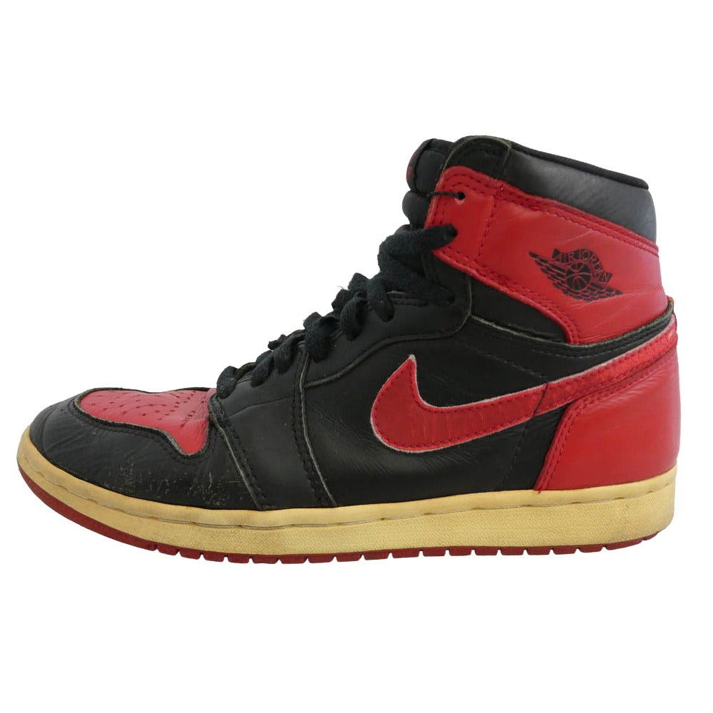 NIKE ナイキ 130207-061 【鑑賞用】AIR JORDAN 1 RETRO BRED AJ1 90s 1994年製 エアジョーダン レトロ ブレッド スニーカー レッド系 ブラック系 26.5cm【中古】