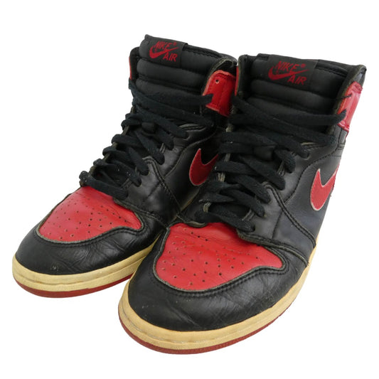 NIKE ナイキ 130207-061 【鑑賞用】AIR JORDAN 1 RETRO BRED AJ1 90s 1994年製 エアジョーダン レトロ ブレッド スニーカー レッド系 ブラック系 26.5cm【中古】