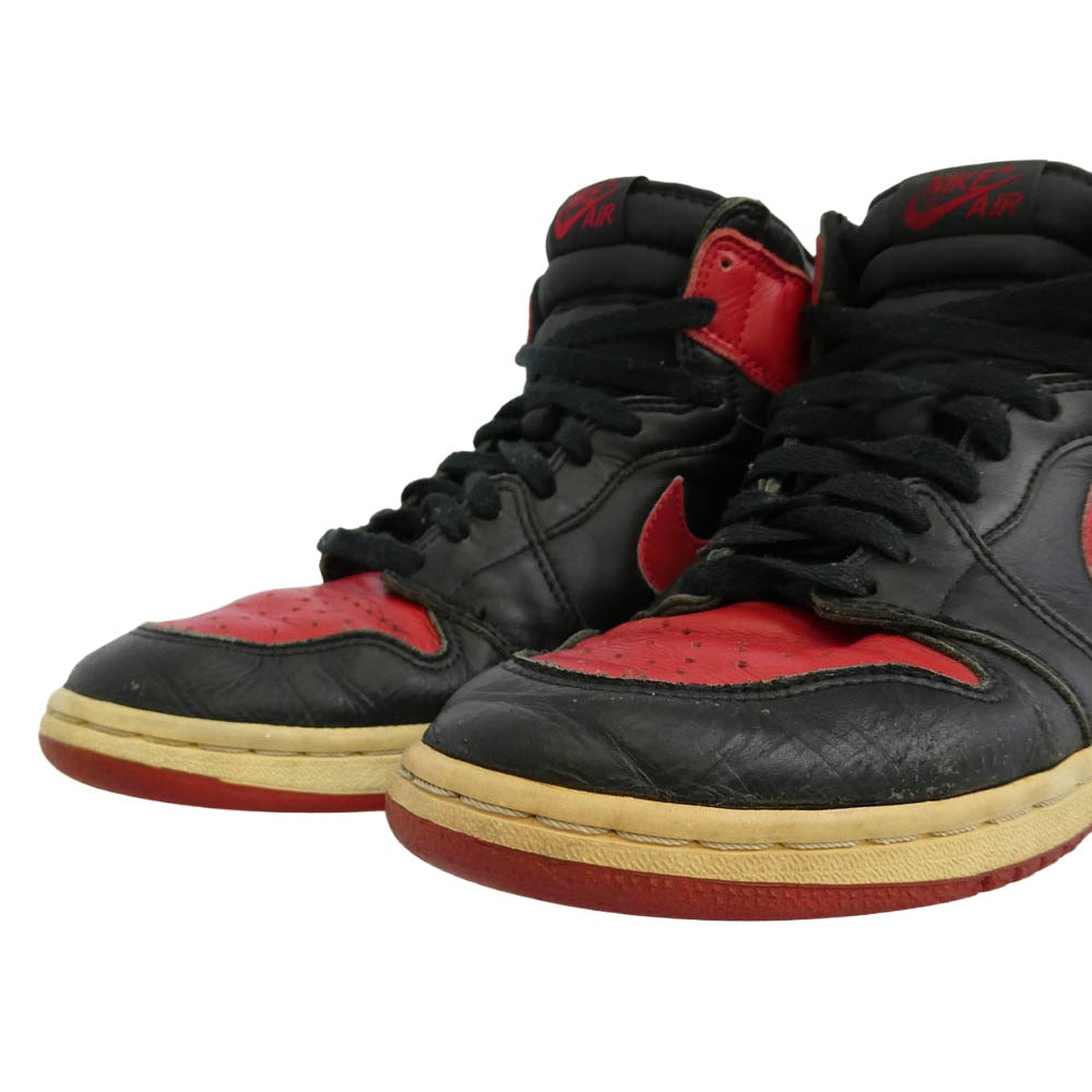 NIKE ナイキ 130207-061 【鑑賞用】AIR JORDAN 1 RETRO BRED AJ1 90s 1994年製 エアジョーダン レトロ ブレッド スニーカー レッド系 ブラック系 26.5cm【中古】