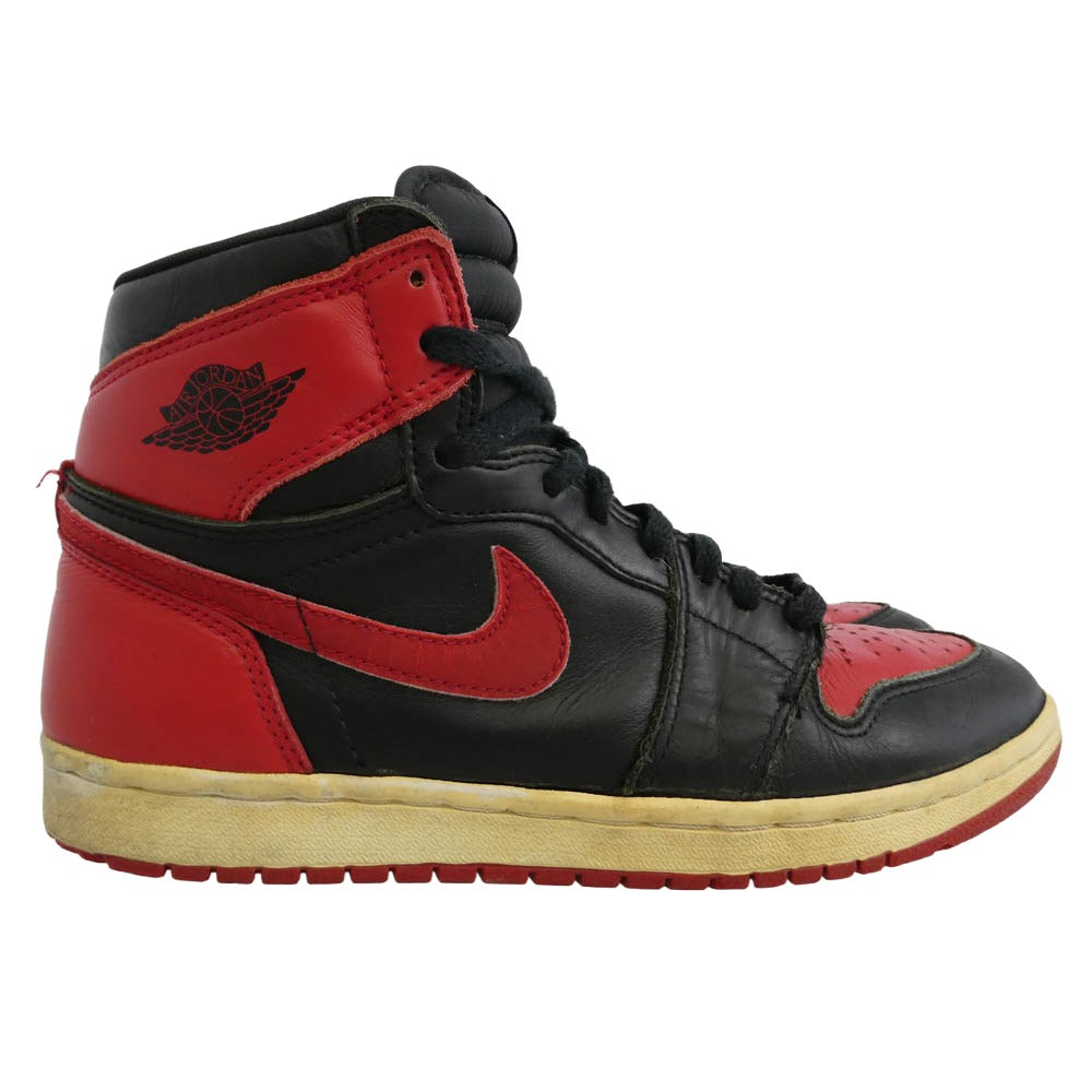 NIKE ナイキ 130207-061 【鑑賞用】AIR JORDAN 1 RETRO BRED AJ1 90s 1994年製 エアジョーダン レトロ ブレッド スニーカー レッド系 ブラック系 26.5cm【中古】