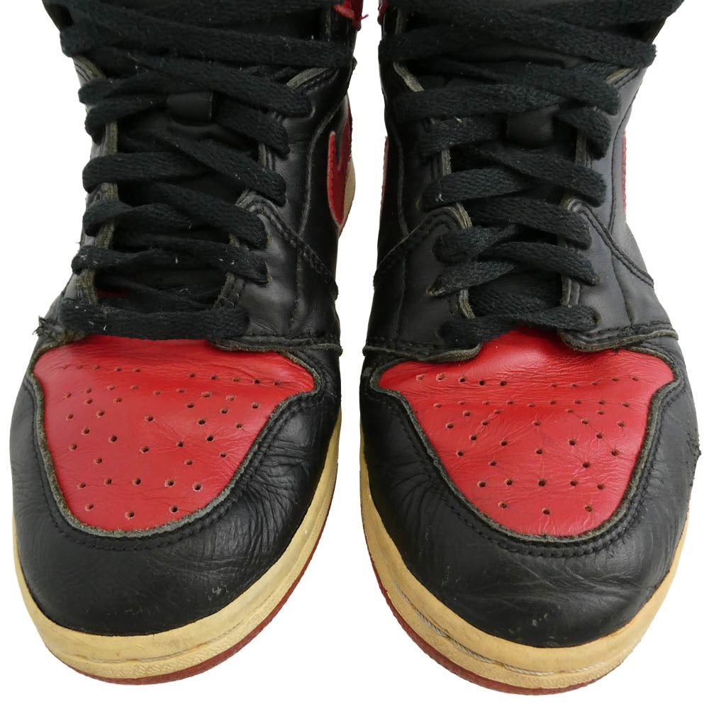 NIKE ナイキ 130207-061 【鑑賞用】AIR JORDAN 1 RETRO BRED AJ1 90s 1994年製 エアジョーダン レトロ ブレッド スニーカー レッド系 ブラック系 26.5cm【中古】